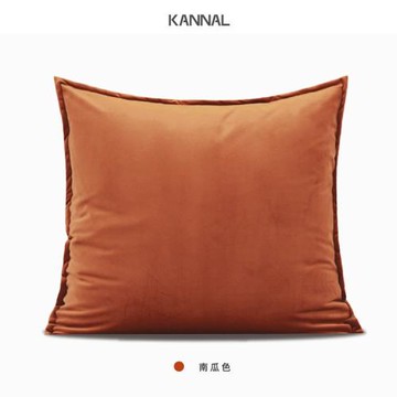 『VELVET』新品南瓜色真絲絨靠包北歐抱枕客廳床頭靠枕樣板間方枕