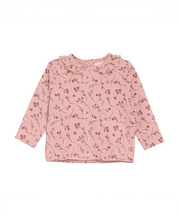 花朵粉色長袖上衣86cm