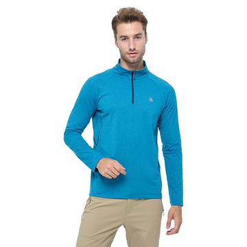 【Wildland 荒野】彈性半開襟機能上衣 男 蔚藍色 0B02610-136