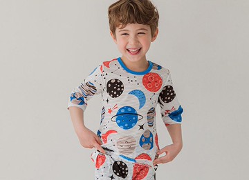 宇宙小小冒險-輕透空氣衣七分袖韓國童裝-K16907