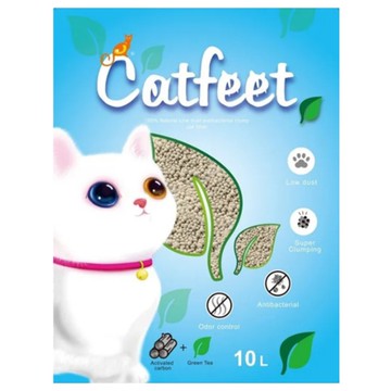 Catfeet 低粉塵抗菌凝結貓砂  綠茶  7kg  1袋