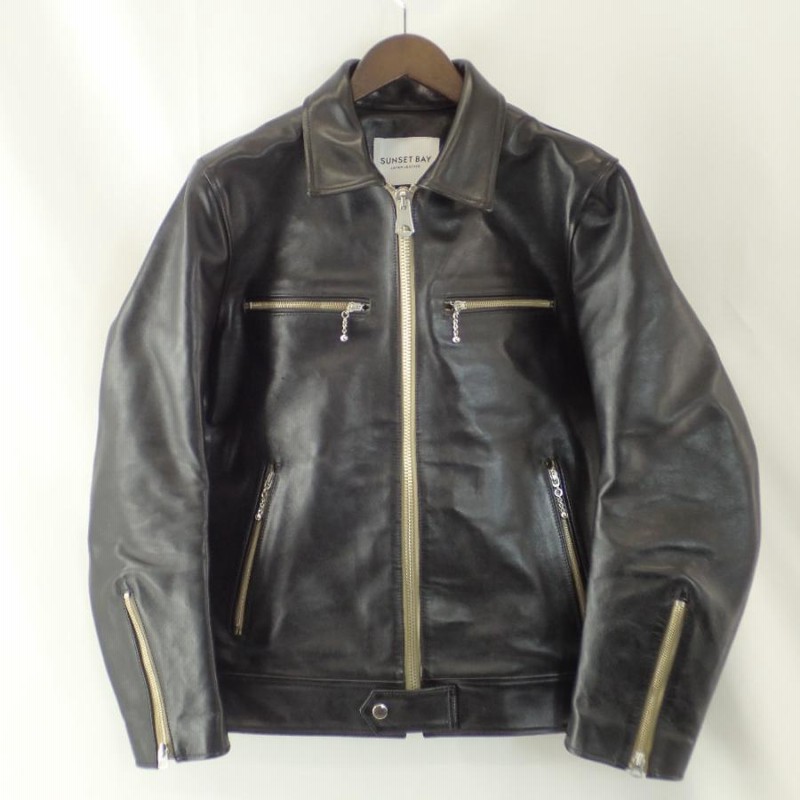 サンセットベイ　ジョージア　ホースハイド ブラックsize4 SUNSET BAY -GEORGIA- BLACK HORSE HIDE – anemoscope