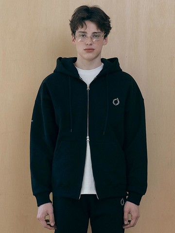 RC round logo 2way zip-up hoody [black]