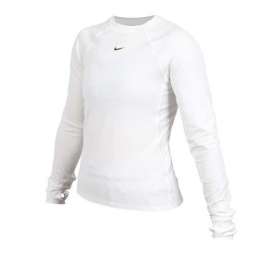 NIKE 女緊身圓領長袖T恤-DRI-FIT 休閒 上衣