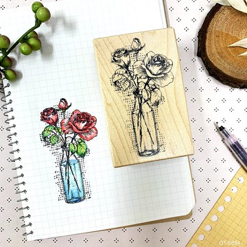 楓木印章-水瓶裡的玫瑰 GT-5834