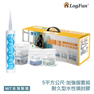 【樂客】衛浴磁磚漆地板套組-5平方公尺 鼠尾草+冠偉耐久型水性填封膠