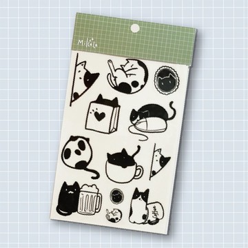 【MiKaLa】 無所不在貓 透明刀模貼紙
