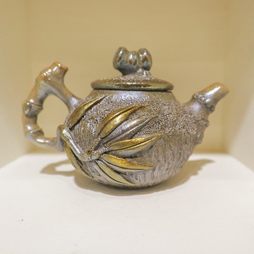 銀竹金 真汝原礦 手工柴燒冰煙竹壺 220cc 柴燒壺 冰煙壺 竹節壺