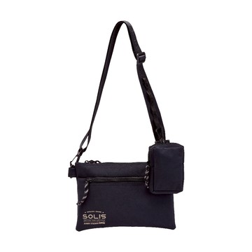 步行者系列 側背小包附迷你包-經典黑(附長背帶)