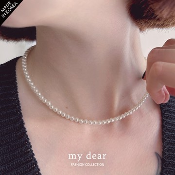 MD韓製/白月光珍珠項鍊白【A08240002】