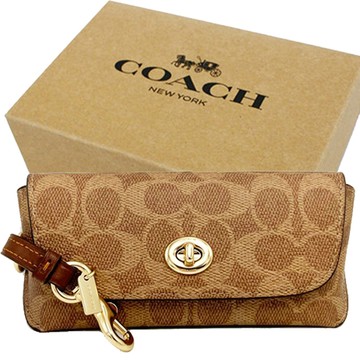 【COACH】C LOGO眼鏡墨鏡太陽眼鏡收納盒附禮盒(焦糖)