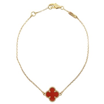 Van Cleef & Arpels 梵克雅寶 18K玫瑰金 紅玉髓 Sweet Alhambra 手鏈 【二手名牌BRAND OFF】
