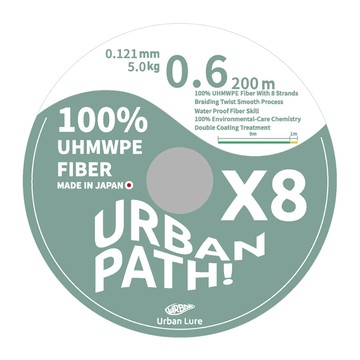 RONiN 獵漁人 Urban Lure URBAN PATH X8 日本製雙塗層PE線 0.6號  200m  1個  綠色