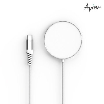 【官網限定】Avier VeeMag 15W 磁吸無線充電器 / 銀白/  15W / 120cm