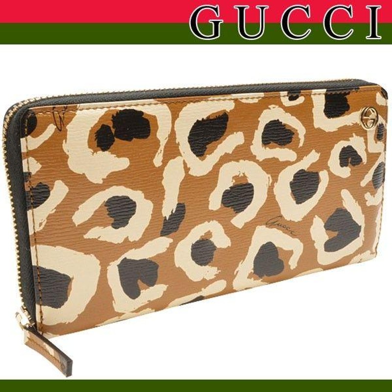 グッチ 財布 長財布 新作 ミニレオパードプリント GUCCI ラウンド