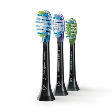 飛利浦 Sonicare智臻綜合刷頭3入-黑: 潔淨/護齦/亮白各1 (HX9073/96)