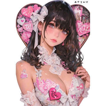 【12月新品6】07-111-0102 人物貼紙 性感情人節女孩