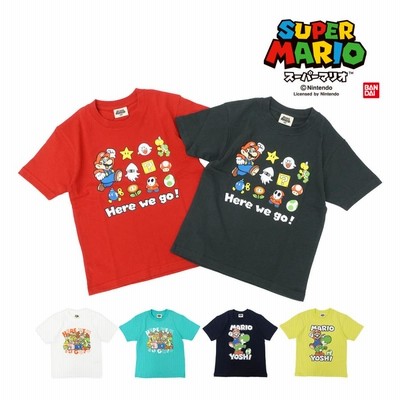 任天堂 スーパーマリオ 子供服 キッズ Tシャツ KIDS HERE WE GO 半袖