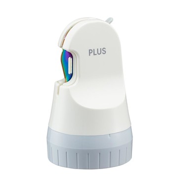 日本文具代購 - 【PLUS】二合一滾輪個資保護章+開箱刀-15週年限定色-米杏