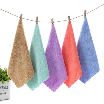 [Hare.D]珊瑚絨25cm小方巾 手帕 加厚小方巾 超細纖維珊瑚絨小方巾 洗臉巾 隨身用 擦汗巾 萬用巾 抹布 洗碗布