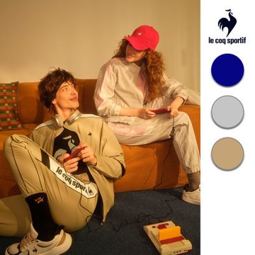 法國公雞 復古拼接運動防潑水防風外套 男款 二色 LWW61261