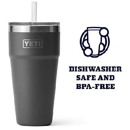 YETI Rambler 26 oz Straw Cup, Vacuum Insulated, Stainless Steel with Straw Lid, Charcoal並行輸入品