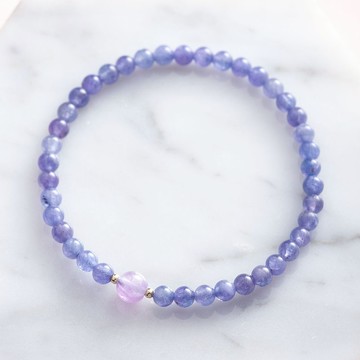 坦桑石薰衣草紫水晶14KGF手鍊 |天然石水晶 客製化禮物