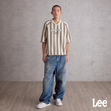 Lee 男款 季節性版型 立體剪裁牛仔寬褲 中藍洗水
