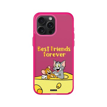 iPhone 15 Pro Max Clear 粉漾桃 - 湯姆貓與傑利鼠 Tom and Jerry - Best friends