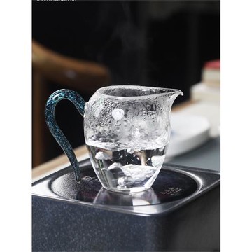 古城趣皿高硼硅耐熱玻璃炫彩色手把鷹嘴日式分茶小大公道杯分茶器