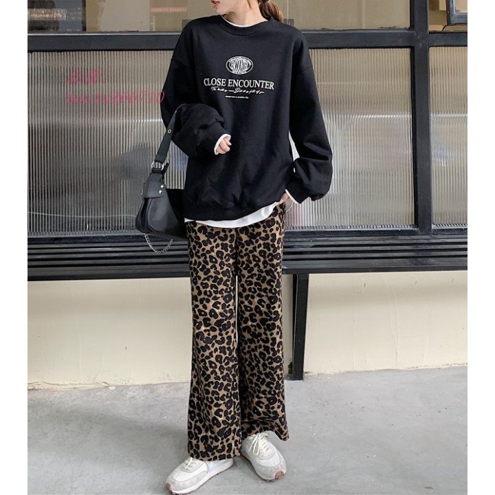 SALE／100%OFF】 L ブラック グレー ヒョウ柄 パンツ アニマル柄