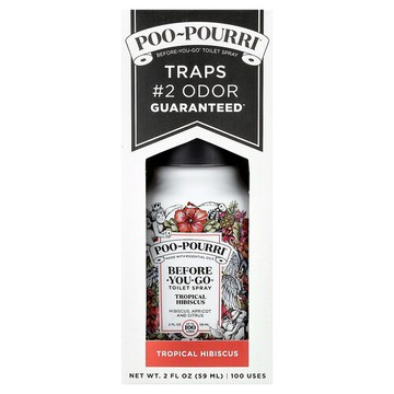 Poo-Pourri, Before-You-Go® 如廁除臭噴霧，熱帶芙蓉香，2 液體盎司（59 毫升）