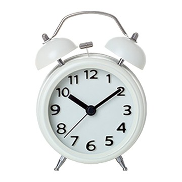 迷你摩登圓形鬧鐘  霧面白色