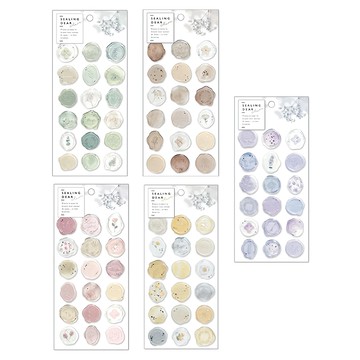 Time Leisure 手帳禮品貼紙組  悠揚綠 + 大地棕 + 少女粉 + 亮金橙 + 優雅紫  5張