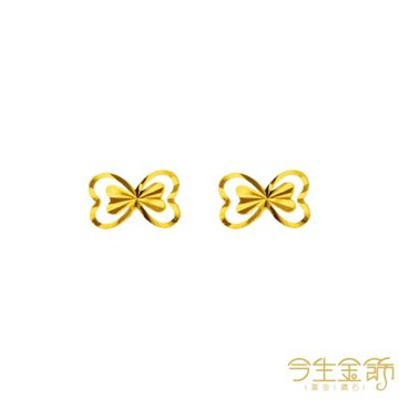 今生金飾 5G小蝴蝶結耳環(網路獨賣)