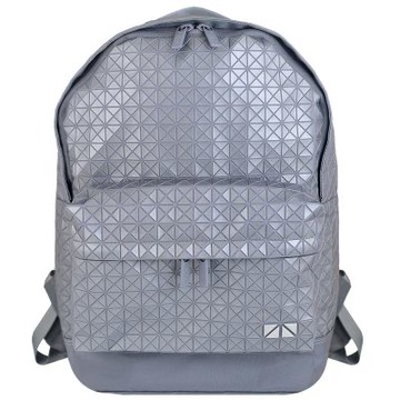 ISSEY MIYAKE 三宅一生 BAOBAO 金屬銀色壓印方格後背包