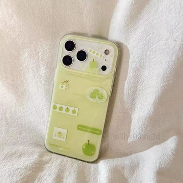 台灣出貨 簡約水果標籤 精孔 防摔殼 蘋果16_15_14手機殼iPhone17ProMax雙層 15 pro手機殼