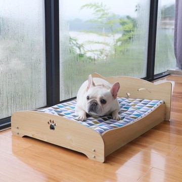 寵物貓狗木床墊窩可拆洗泰迪法斗中小型犬窩四季通用公主床可拆裝