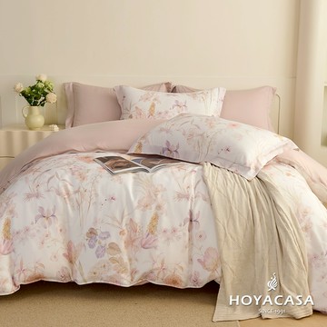 HOYACASA 100%天絲枕套床包三件組｜花漾詩情｜(單人/雙人/加大)