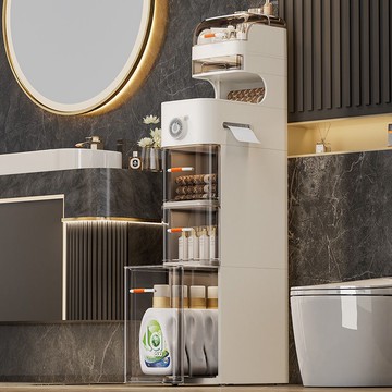 免運 開立發票 客廳浴室夾縫柜置物架窄縫收納柜免安裝廁所衛生間馬桶儲物柜落地 快速出貨