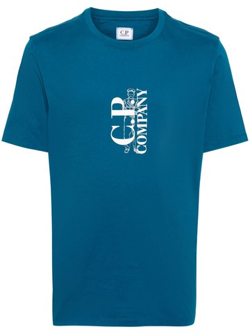 C.P. Company - logo-print cotton T-shirt - men - Cotton - 3XL - Blue