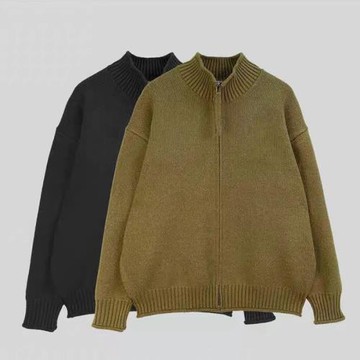 秋季日系青年拉鏈純色開衫毛衣男士夾克寬松簡約情侶外套針織衫潮