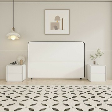 2024新款現代簡約風床頭單買經濟型實木靠背闆科技佈超薄床頭軟包