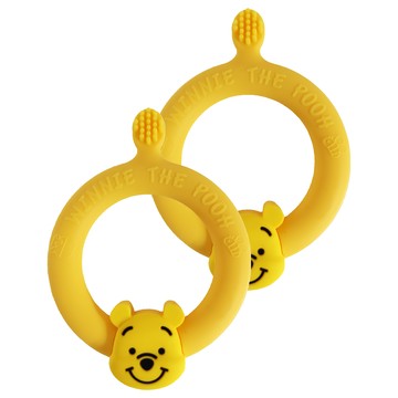 Skater 幼兒乳牙練習圓握刷 3個月以上  小熊維尼 黃色  1個裝  2個