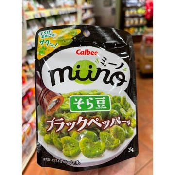 日本 Calbee 卡樂比 miino 整顆蠶豆餅乾 黑胡椒味 (25g)
