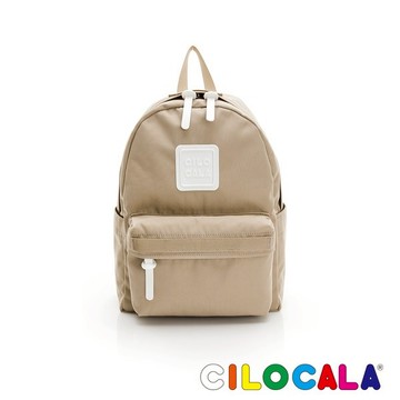【CILOCALA】亮彩尼龍防潑水後背包-小-卡其