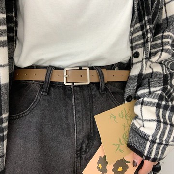 網紅同款個性簡約百搭皮帶女ins風韓版學生休閑牛仔褲腰帶細款潮