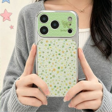 適用蘋果 iPhone17ProMax小羊皮潮牌簡約16/15/14/13/12/11pro大視窗奢華春天花手機殼