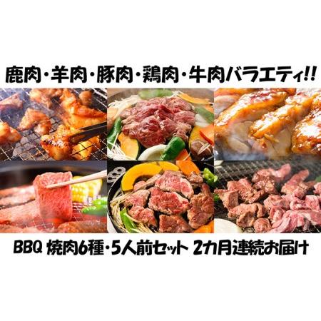 ふるさと納税 エンジョイ！BBQセット　〜焼肉6種　5人前コース〜 北海道木古内町