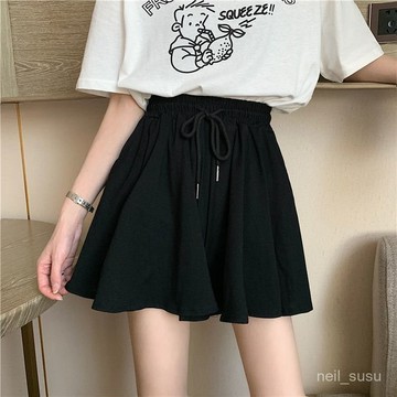 【限時特賣】短褲女 高腰短褲 顯瘦短褲 休閒居傢短褲 芭蕾舞風短褲女春夏季新款大碼寬鬆顯瘦闊腿褲垂墜感休閒a字裙褲